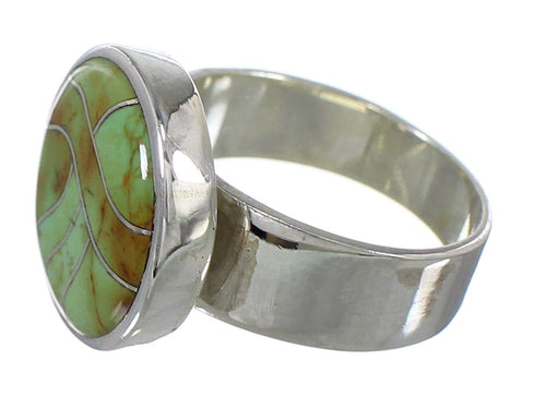 Southwest Authentic Sterling Silver Turquoise Ring Size 5-3/4 YX86536